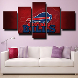 Buffalo Bills Logo Bold NFL Football Sports Team 5 Piece Canvas Wall Art Painting Wallpaper Poster Picture Print Photo Decor