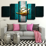 Miami Dolphins NFL Football Team Logo Badge 5 Piece Canvas Wall Art Painting Wallpaper Poster Picture Print Photo Decor