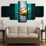 Miami Dolphins NFL Football Team Logo Badge 5 Piece Canvas Wall Art Painting Wallpaper Poster Picture Print Photo Decor