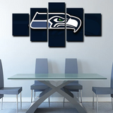 Seattle Seahawks Logo NFL Football Sports Team 5 Piece Canvas Wall Art Painting Wallpaper Poster Picture Print Photo Decor