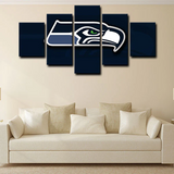 Seattle Seahawks Logo NFL Football Sports Team 5 Piece Canvas Wall Art Painting Wallpaper Poster Picture Print Photo Decor