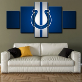Indianapolis Colts NFL Football Team Logo 5 Piece Canvas Wall Art Painting Wallpaper Poster Picture Print Photo Decor