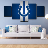 Indianapolis Colts NFL Football Team Logo 5 Piece Canvas Wall Art Painting Wallpaper Poster Picture Print Photo Decor