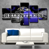 Baltimore Ravens NFL Football Team Logo Eyes 5 Piece Canvas Wall Art Painting Wallpaper Poster Picture Print Photo Decor
