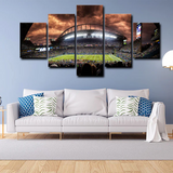 Seattle Seahawks NFL Football Stadium 5 Piece Canvas Wall Art Painting Wallpaper Poster Picture Print Photo Decor