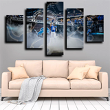 Detroit Lions NFL Football Team Logo and Stadium 5 Piece Canvas Wall Art Painting Wallpaper Poster Picture Print Photo Decor