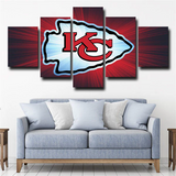 Kansas City Chiefs NFL American Football Team Logo 5 Piece Canvas Wall Art Painting Wallpaper Poster Picture Print Photo Decor