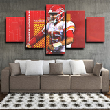 Kansas City Chiefs Patrick Mahomes NFL Football 5 Piece Canvas Wall Art Painting Wallpaper Poster Picture Print Photo Decor