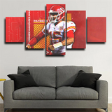 Kansas City Chiefs Patrick Mahomes NFL Football 5 Piece Canvas Wall Art Painting Wallpaper Poster Picture Print Photo Decor
