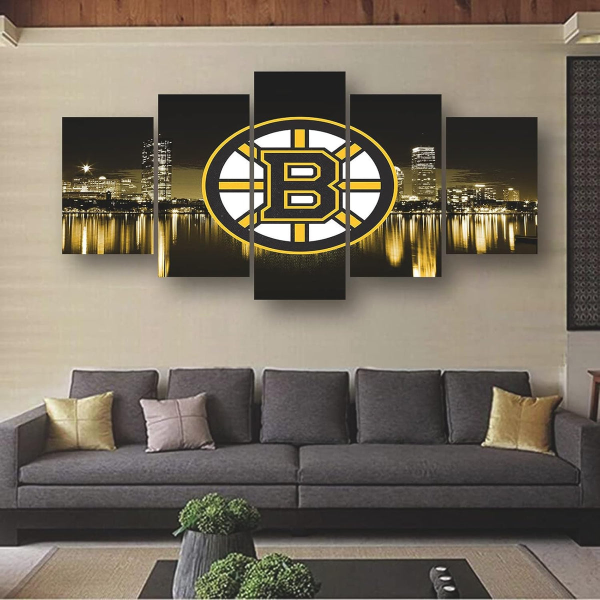Boston Bruins Hockey Sports NHL Team 5 Piece Canvas Wall Art Painting — free download