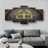 New Orleans Saints Logo & Stadium NFL Football 5 Piece Canvas Wall Art Painting Wallpaper Poster Picture Print Photo Decor