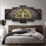 New Orleans Saints Logo & Stadium NFL Football 5 Piece Canvas Wall Art Painting Wallpaper Poster Picture Print Photo Decor