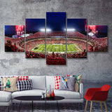 Kansas City Chiefs Arrowhead Stadium NFL Football 5 Piece Canvas Wall Art Painting Wallpaper Poster Picture Print Photo Decor