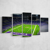 NFL Football Minnesota Vikings US Bank Stadium 5 Piece Canvas Wall Art Painting Wallpaper Poster Picture Print Photo Decor