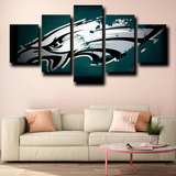 Philadelphia Eagles NFL Football Team Logo 5 Piece Canvas Wall Art Painting Wallpaper Poster Picture Print Photo Decor