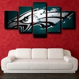 Philadelphia Eagles NFL Football Team Logo 5 Piece Canvas Wall Art Painting Wallpaper Poster Picture Print Photo Decor