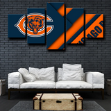 Chicago Bears NFL Football Team Logo Bears Crest 5 Piece Canvas Wall Art Painting Wallpaper Poster Picture Print Photo Decor