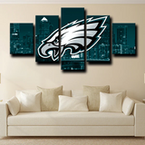 Philadelphia Eagles NFL American Football Team Logo 5 Piece Canvas Wall Art Painting Wallpaper Poster Picture Print Photo Decor