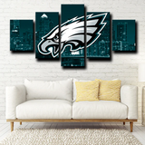Philadelphia Eagles NFL American Football Team Logo 5 Piece Canvas Wall Art Painting Wallpaper Poster Picture Print Photo Decor