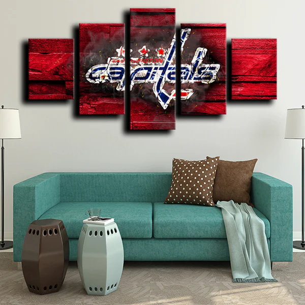 Washington Capitals Logo NHL Hockey Sports Team 5 Piece Canvas Wall Ar — free download