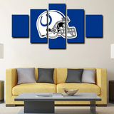 NFL Football Sports Team Indianapolis Colts Logo Helmet 5 Piece Canvas Wall Art Painting Wallpaper Poster Picture Print Photo Decor