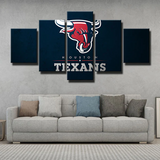 Houston Texans NFL American Football Team Logo 5 Piece Canvas Wall Art Painting Wallpaper Poster Picture Print Photo Decor