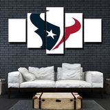 Houston Texans NFL Football Sports Team Logo White 5 Piece Canvas Wall Art Painting Wallpaper Poster Picture Print Photo Decor