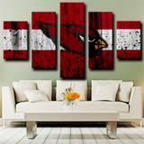 NFL Football Sports Team Arizona Cardinals Logo 5 Piece Canvas Wall Art Painting Wallpaper Poster Picture Print Photo Decor