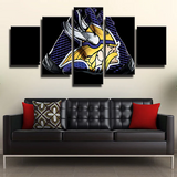 Minnesota Vikings NFL Football Team Logo Gloves 5 Piece Canvas Wall Art Painting Wallpaper Poster Picture Print Photo Decor