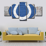 NFL American Football Team Indianapolis Colts Logo 5 Piece Canvas Wall Art Painting Wallpaper Poster Picture Print Photo Decor