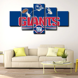 New York Giants NFL American Football Team Logo 5 Piece Canvas Wall Art Painting Wallpaper Poster Picture Print Photo Decor