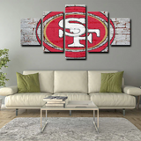 NFL Football Sports Team Logo San Francisco 49ers 5 Piece Canvas Wall Art Painting Wallpaper Poster Picture Print Photo Decor