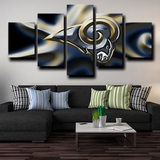 Los Angeles Rams NFL Football Sports Team Logo 5 Piece Canvas Wall Art Painting Wallpaper Poster Picture Print Photo Decor