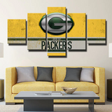 Green Bay Packers NFL American Football Team Logo 5 Piece Canvas Wall Art Painting Wallpaper Poster Picture Print Photo Decor