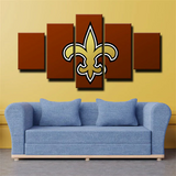 New Orleans Saints NFL Football Sports Team Logo 5 Piece Canvas Wall Art Painting Wallpaper Poster Picture Print Photo Decor