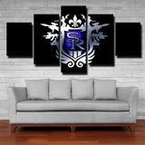 New Orleans Saints NFL Sports Team Logo Black & Blue 5 Piece Canvas Wall Art Painting Wallpaper Poster Picture Print Photo Decor