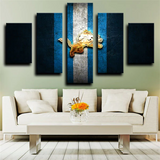 Detroit Lions NFL Sports Team Golden Logo 5 Piece Canvas Wall Art Painting Wallpaper Poster Picture Print Photo Decor