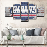 NFL American Football Team New York Giants Logo 5 Piece Canvas Wall Art Painting Wallpaper Poster Picture Print Photo Decor