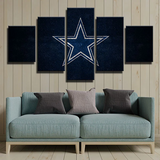 Dallas Cowboys NFL Sports Team Logo Noble Bling 5 Piece Canvas Wall Art Painting Wallpaper Poster Picture Print Photo Decor