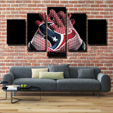 Houston Texans NFL Football Team Logo Rugby Gloves 5 Piece Canvas Wall Art Painting Wallpaper Poster Picture Print Photo Decor