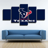 Houston Texans NFL Football Sports Team Logo 5 Piece Canvas Wall Art Painting Wallpaper Poster Picture Print Photo Decor