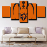 Chicago Bears NFL Football Sports Team Orange Logo 5 Piece Canvas Wall Art Painting Wallpaper Poster Picture Print Photo Decor