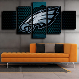 NFL American Football Team Philadelphia Eagles Logo 5 Piece Canvas Wall Art Painting Wallpaper Poster Picture Print Photo Decor