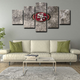NFL American Sports Team San Francisco 49ers Logo 5 Piece Canvas Wall Art Painting Wallpaper Poster Picture Print Photo Decor