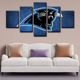 Carolina Panthers NFL Sports Football Team Logo 5 Piece Canvas Wall Art Painting Wallpaper Poster Picture Print Photo Decor