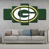 Green Bay Packers NFL Football Sports Team Logo 5 Piece Canvas Wall Art Painting Wallpaper Poster Picture Print Photo Decor