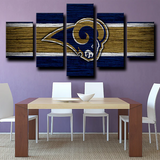NFL Football Sports Team Logo Los Angeles Rams 5 Piece Canvas Wall Art Painting Wallpaper Poster Picture Print Photo Decor