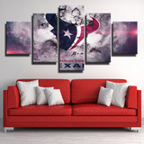 Houston Texans NFL Football Sports Team Logo Split 5 Piece Canvas Wall Art Painting Wallpaper Poster Picture Print Photo Decor
