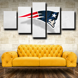 New England Patriots NFL Football Sports Team Logo 5 Piece Canvas Wall Art Painting Wallpaper Poster Picture Print Photo Decor