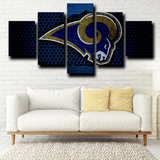 NFL American Football Team Logo Los Angeles Rams 5 Piece Canvas Wall Art Painting Wallpaper Poster Picture Print Photo Decor